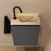 MONDIAZ TURE-DLUX 40cm toiletmeubel Dark Grey. EDEN wastafel Frappe positie rechts. Met 1 kraangat. SW1102724