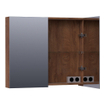 BRAUER Impress spiegelkast - 80x70x15cm - zonder verlichting - 2 dubbelzijdige spiegeldeuren - Forest Cacao SW392938