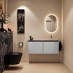 MONDIAZ TURE-DLUX 120cm toiletmeubel Plata. EDEN wastafel Lava positie rechts. Zonder kraangat. SW1103956