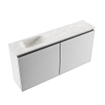 MONDIAZ TURE-DLUX 100cm toiletmeubel Plata. EDEN wastafel Ostra positie links. Zonder kraangat. SW1104987
