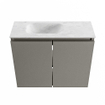 MONDIAZ TURE-DLUX 60cm toiletmeubel Smoke. EDEN wastafel Opalo positie links. Zonder kraangat. SW1104558