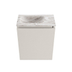 MONDIAZ TURE-DLUX 40cm toiletmeubel Linen. EDEN wastafel Glace positie links. Met 1 kraangat. SW1103360