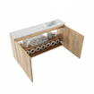 MONDIAZ TURE-DLUX 100cm toiletmeubel Washed Oak. EDEN wastafel Opalo positie rechts. Met 1 kraangat. SW1104620