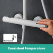 HansgrohePulsify Puro1jet showerpipe ecosmart 260 thermostatisch 3jet handdouche en doucheslang 160cm mat wit SW1151840