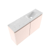 MONDIAZ TURE-DLUX 80cm toiletmeubel Rosee. EDEN wastafel Opalo positie rechts. Met 1 kraangat. SW1104496