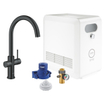 Grohe Blue Professional Keukenkraan - C-uitloop - 1-gats - filterfunctie - plat licht of bruisend water - velvet zwart SW1234889