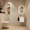 MONDIAZ TURE-DLUX 40cm toiletmeubel Talc. EDEN wastafel Frappe positie rechts. Met 1 kraangat. SW1102582