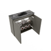 MONDIAZ TURE-DLUX 60cm toiletmeubel Smoke. EDEN wastafel Lava positie midden. Met 1 kraangat. SW1104045