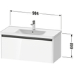 Duravit Ketho 2 wastafelonderbouwkast met 1 lade 98.4x45.5x44cm met greep antraciet basalt mat SW772267