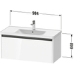 Duravit Ketho 2 wastafelonderbouwkast met 1 lade 98.4x45.5x44cm met greep antraciet eiken terra mat SW772372