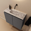 MONDIAZ TURE-DLUX 60cm toiletmeubel Dark Grey. EDEN wastafel Glace positie midden. Zonder kraangat. SW1103221