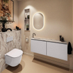 MONDIAZ TURE-DLUX 120cm toiletmeubel Cale. EDEN wastafel Glace positie links. Met 1 kraangat. SW1103246