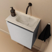 MONDIAZ TURE-DLUX 40cm toiletmeubel Plata. EDEN wastafel Opalo positie rechts. Zonder kraangat. SW1104488