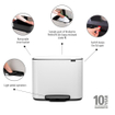 Brabantia Bo Pedaalemmer - 36 liter - kunststof binnenemmer - wit SW1117556