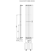 Plieger Cavallino Retto designradiator verticaal dubbel middenaansluiting 1800x298mm 817W wit 7253020