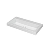 INK Dock wastafel - 80x40x6cm - 1 wasbak - 0 kraangaten - polystone wit glans SB3415010