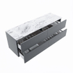 MONDIAZ VICA-DLUX Badkamermeubelset - 150cm - onderkast plata - 4 lades - inbouw wastafel cloud links - 1 kraangat - 60cm hoge versie - glace SW1088401