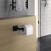 Smedbo House Toiletrolhouder - zonder klep - L-vorm - mat zwart SW542712