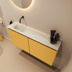MONDIAZ TURE-DLUX 100cm toiletmeubel Ocher. EDEN wastafel Ostra positie links. Zonder kraangat. SW1104955