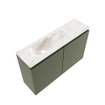 MONDIAZ TURE-DLUX 80cm toiletmeubel Army. EDEN wastafel Frappe positie links. Zonder kraangat. SW1102636