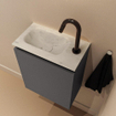 MONDIAZ TURE-DLUX 40cm toiletmeubel Dark Grey. EDEN wastafel Opalo positie links. Met 1 kraangat. SW1104287