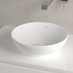 Villeroy & Boch Loop & friends opzetwastafel 38cm rond met overloop CeramicPlus stone white SW644102