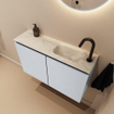 MONDIAZ TURE-DLUX 80cm toiletmeubel Clay. EDEN wastafel Ostra positie rechts. Met 1 kraangat. SW1104793