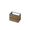 INK Wastafelonderkast - 70x45x52cm - 2 lades - greeploos - houten keerlijst - MFC Zuiver eiken SW439238