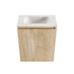 MONDIAZ TURE-DLUX 40cm toiletmeubel Washed Oak. EDEN wastafel Ostra positie midden. Zonder kraangat. SW1105116