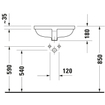 Duravit Starck 3 inbouw wastafel 49x40 zonder kraangat wit 0313904