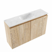 MONDIAZ TURE-DLUX Toiletmeubel - 80cm - Washed Oak - EDEN - wastafel Opalo - positie midden - 1 kraangat SW1126216