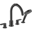 Hansgrohe Vernis Blend afdekset badkraan 211mm 4-gats mat zwart SW651939