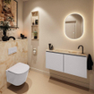 MONDIAZ TURE-DLUX 100cm toiletmeubel Cale. EDEN wastafel Frappe positie rechts. Met 1 kraangat. SW1102695