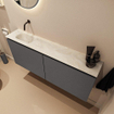 MONDIAZ TURE-DLUX 120cm toiletmeubel Dark Grey. EDEN wastafel Ostra positie links. Zonder kraangat. SW1104815