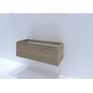 HR badmeubelen Matrix Wastafelonderkast - 120x44.8x40cm - 3D-front - 1 lade - greeploos met greeplijst - french oak SW758157