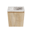 MONDIAZ TURE-DLUX 40cm toiletmeubel Washed Oak. EDEN wastafel Glace positie rechts. Zonder kraangat. SW1103570