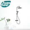 FugaFlow Efficiente Sobrado regendouche met thermostaat hoofddouche 30cm handdouche 3 standen zwart 110cm SW1123804