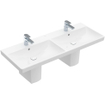 Villeroy & boch Avento dubbele meubelwastafel 120x47cm 2 kraangaten met overloop wit Ceramic+ wit SW209498