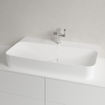 Villeroy & Boch Finion wastafel onderzijde geslepen 1 kraangat 80x47cm Ceramic+ met verdekte overloop stone white SW209556