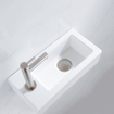Fortifura Fuente fonteinset - 36x18.5x9cm - 1 kraangat - solid surface - fonteinkraan RVS geborsteld - mat wit SW1111570