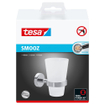 Tesa Smooz Bekerhouder 13.5x15.5x8.5cm zonder boren Zelfklevend Verchroomd Metaal chroom wit SW415863