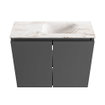 MONDIAZ TURE-DLUX 60cm toiletmeubel Dark Grey. EDEN wastafel Frappe positie rechts. Met 1 kraangat. SW1102779