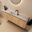 MONDIAZ TURE-DLUX 120cm toiletmeubel Washed Oak. EDEN wastafel Glace positie midden. Met 1 kraangat. SW1103619