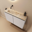 MONDIAZ TURE-DLUX 80cm toiletmeubel Linen. EDEN wastafel Frappe positie links. Zonder kraangat. SW1102843