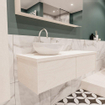 MONDIAZ LUSH Badkamermeubelset - 120cm - 2 lades - wastafel BARCO - wasbak links - 1 kraangat - underlayment SW409739