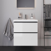 Duravit D-Neo meubelset m. wastafelonderbouwkast m. 2 laden m. softclose 65x20x48cm incl. wastafel wit mat SW641977