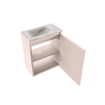 MONDIAZ TURE-DLUX 40cm toiletmeubel Rosee. EDEN wastafel Glace positie links. Zonder kraangat. SW1103500