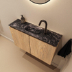MONDIAZ TURE-DLUX 80cm toiletmeubel Washed Oak. EDEN wastafel Lava positie midden. Met 1 kraangat. SW1104135