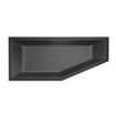 Xenz Society Compact ligbad - 180x80cm - met overloop - zonder afvoer - Hoekopstelling links - Acryl Ebony mat SW103194