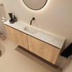 MONDIAZ TURE-DLUX 120cm toiletmeubel Washed Oak. EDEN wastafel Ostra positie midden. Zonder kraangat. SW1105149